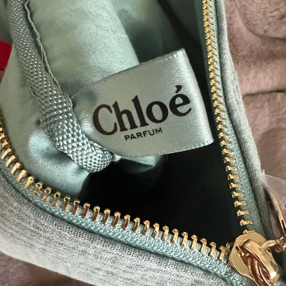 Chloé large green pouch makeup bag NIB - Picture 6 of 9